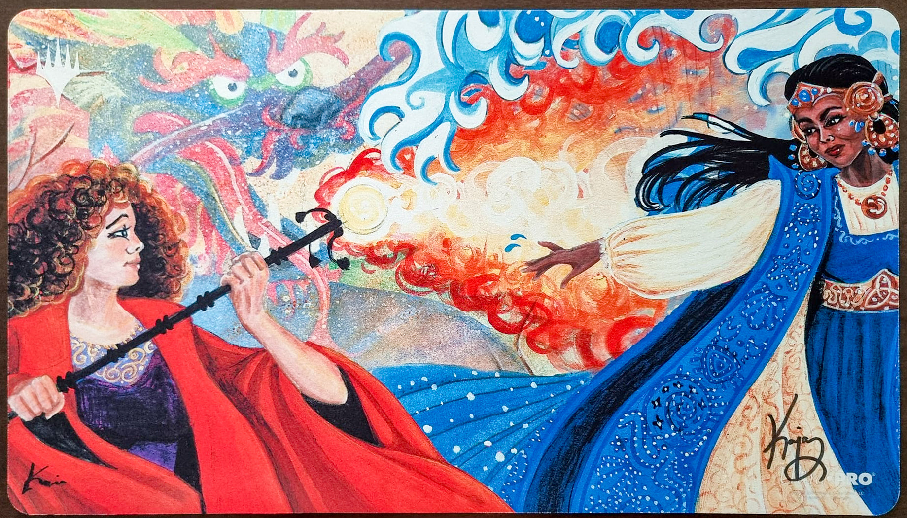 Hydroblast & Pyroblast - Kaja Foglio - Signed - MTG Playmat