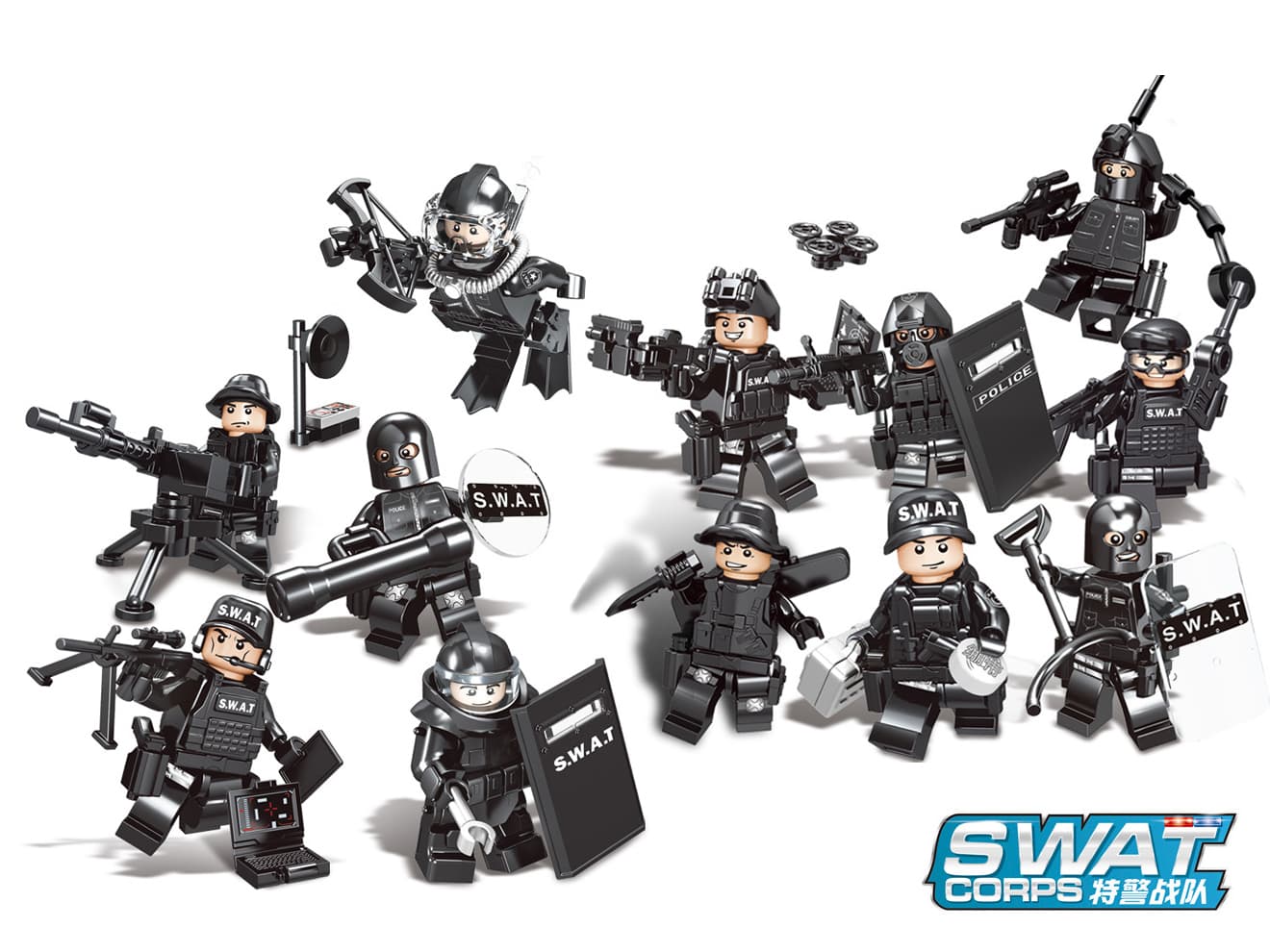 AFM SWAT シリーズ ミニフィギュア 12体セット A | ミリタリーベース