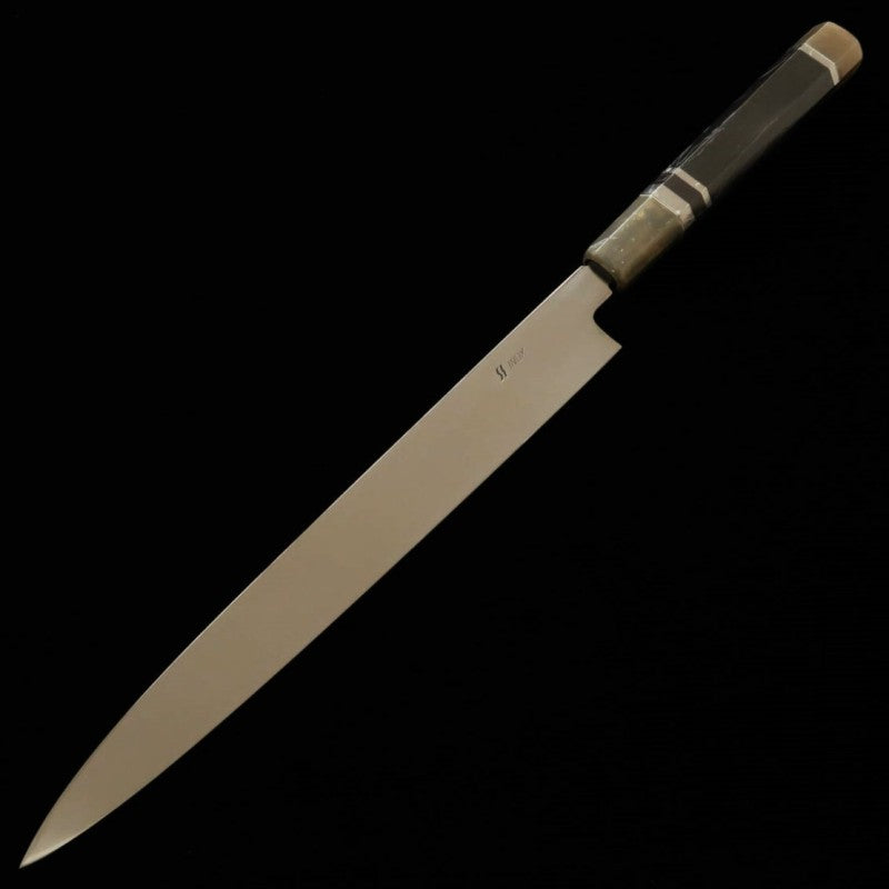 酔心 SUISIN INOX本焼 全鏡面 黒檀銀巻八角柄 柳刃 (270mm) – 三浦刃物