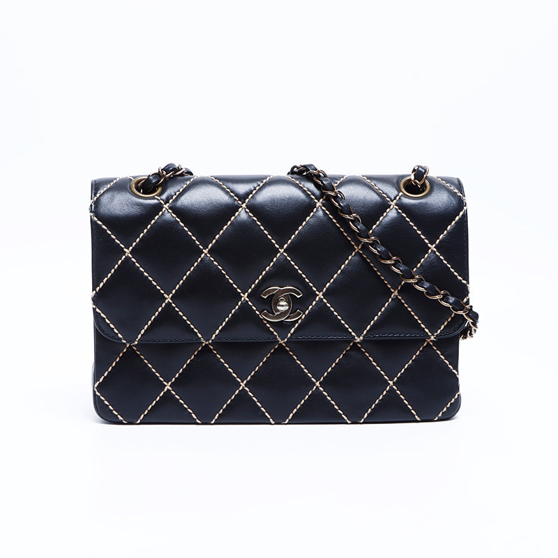 Chanel Wild Stitch Matelasse Coco Mark No. 6 Shoulder Bag Black