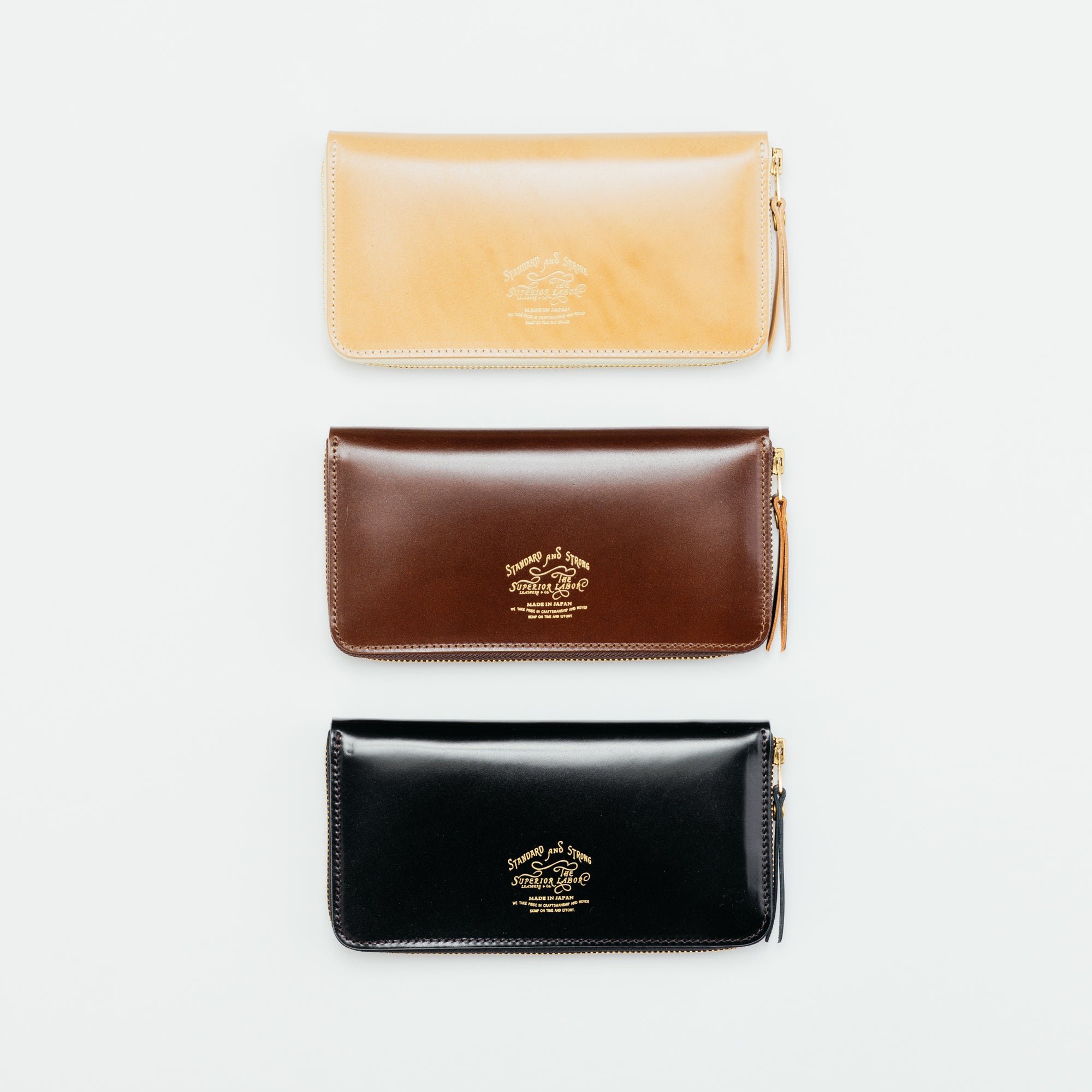 SL0191 cordovan zip long wallet