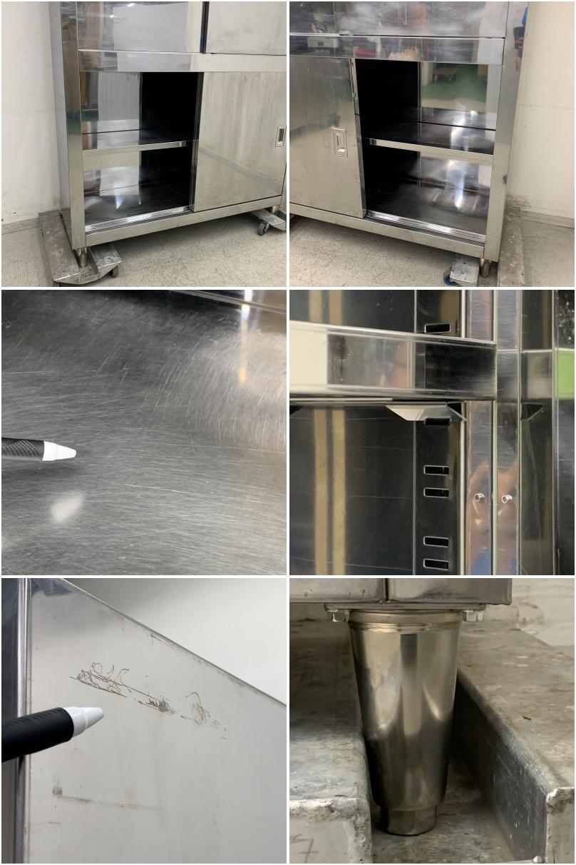 値下げ】【中古】 A07749 食器保管庫 ステンレス 食器棚 W1300 x D400
