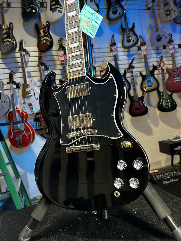 Epiphone SG Standard Electric Guitar - Ebony Amber Auth Deal Free Ship