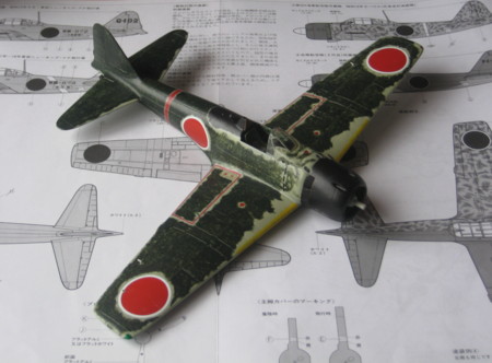 1/48 タミヤ】零式艦上戦闘機32型(A6M3) - 5.機体塗装3 - モデルニート