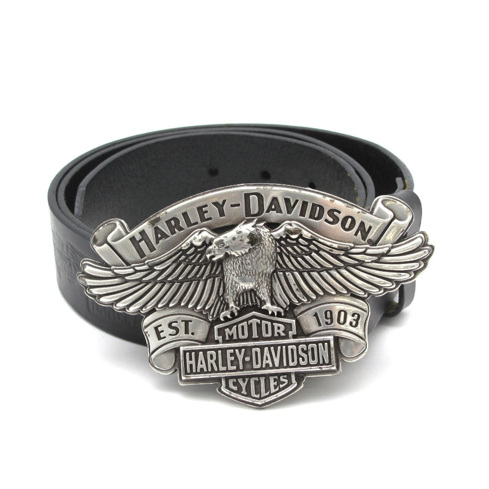 Harley Davidson ハーレーダビッドソン ロゴ型押し レザー 革 ベルト