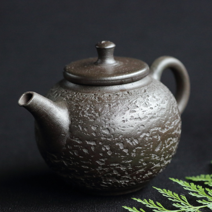 伊藤成二 甚秋 雅シリーズ黒茶壷 作家もの煎茶器 桐箱 中国茶