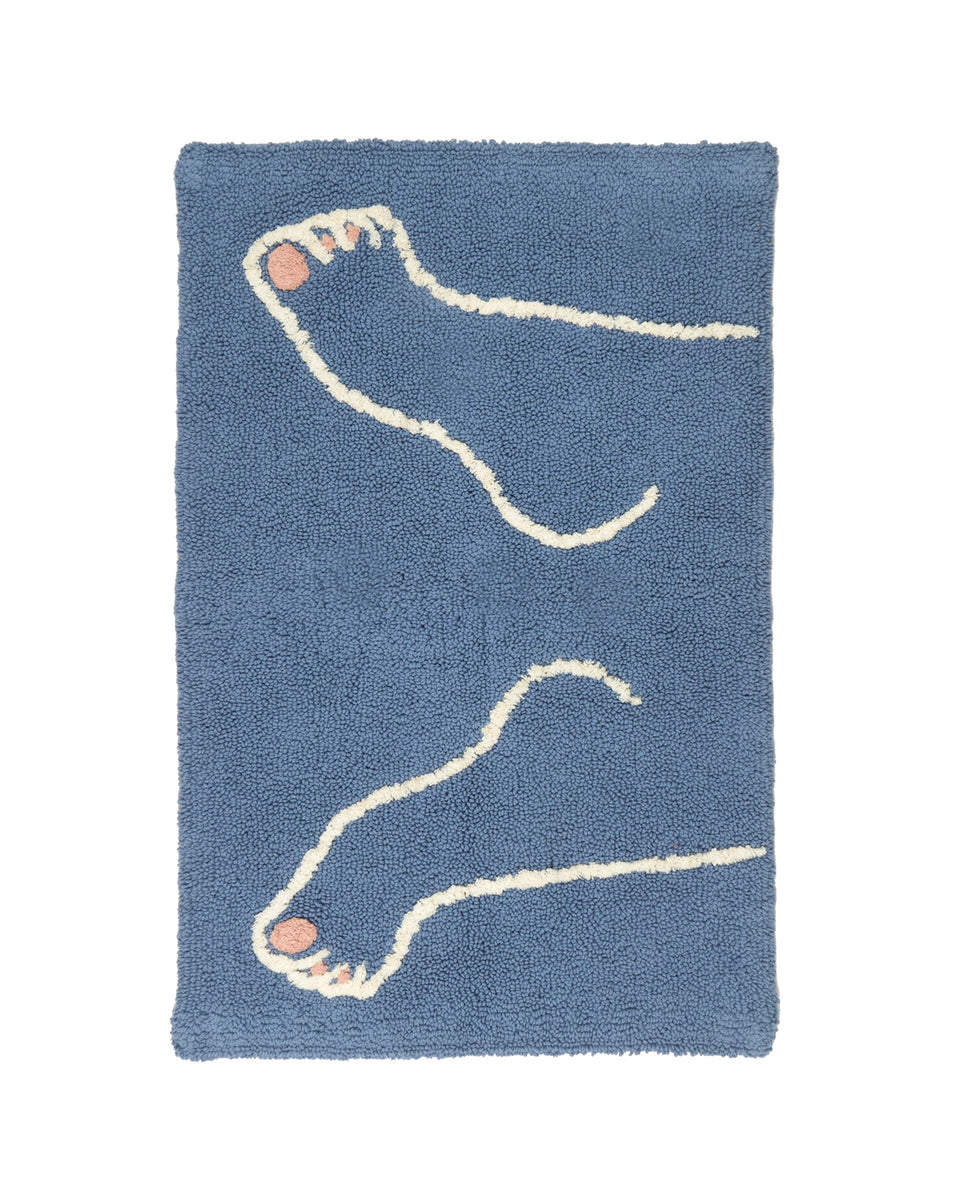 Cold Picnic | Footsie - Blue Organic Cotton Bathmat
