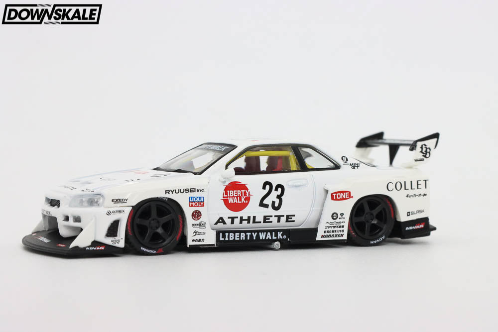MINI GT Nissan LB-ER34 Super Silhouette ATHLETE/COLLET – White