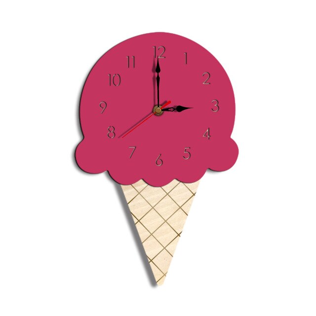 3d Wall Clock Wood Cartoon for Living Room Kids Children Rooms