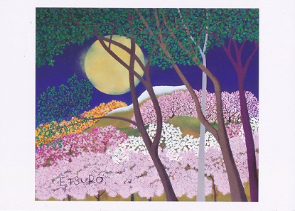 鈴木悦郎先生の絵画春告げ花