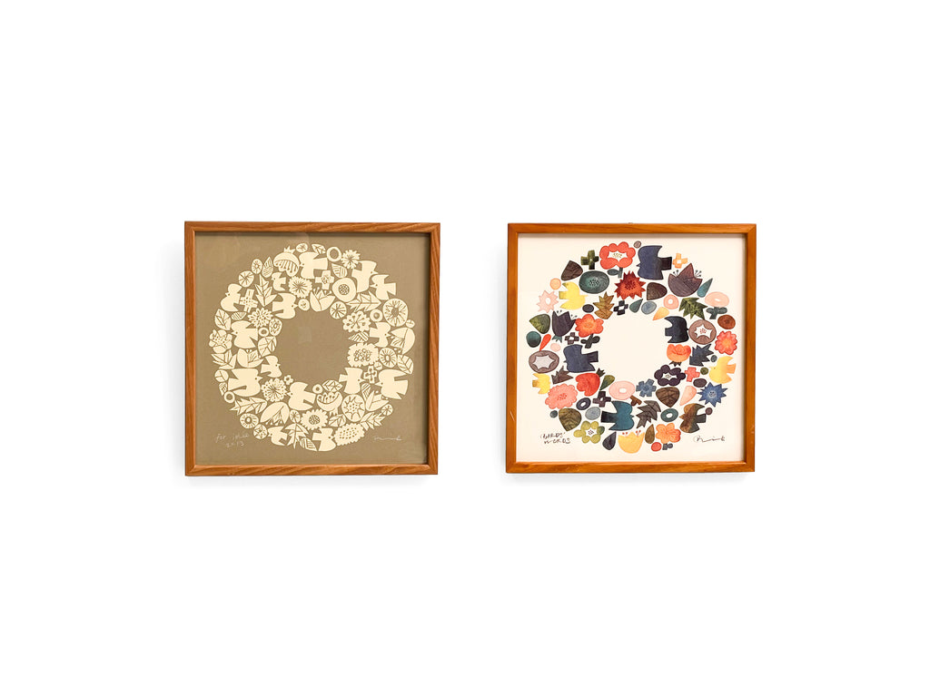 バーズワーズ リース ポスター アート 額 IDEE/BIRDS' WORDS WREATH