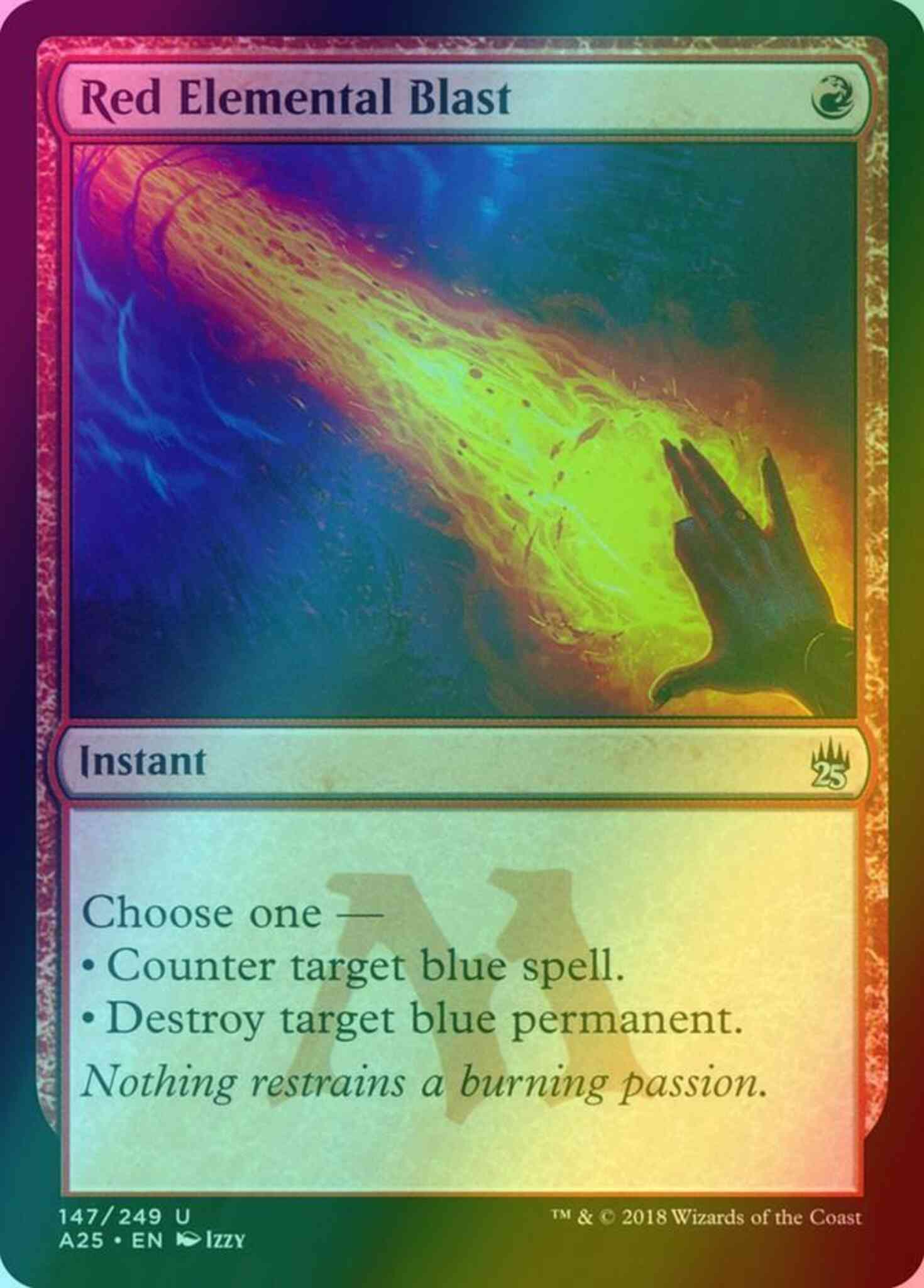 赤霊破 英語 foil A25 Foil】《赤霊破/Red Elemental Blast》[A25] 赤U