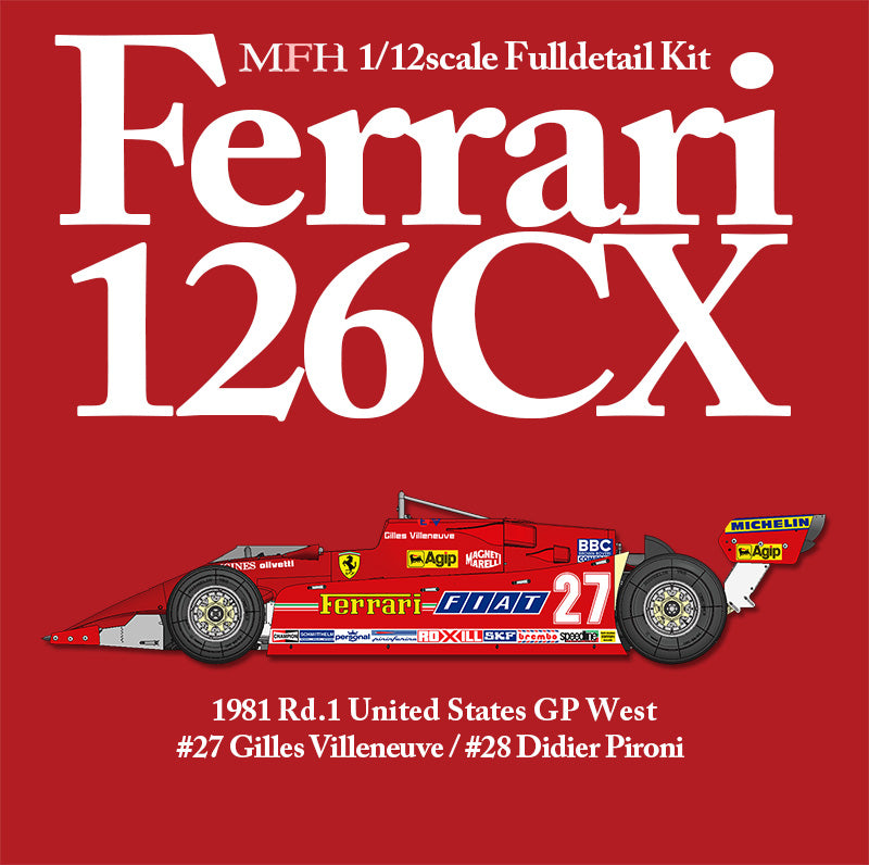 1/12 Model Factory Hiro MFH Ferrari 126 CX Full Detail Model Kit