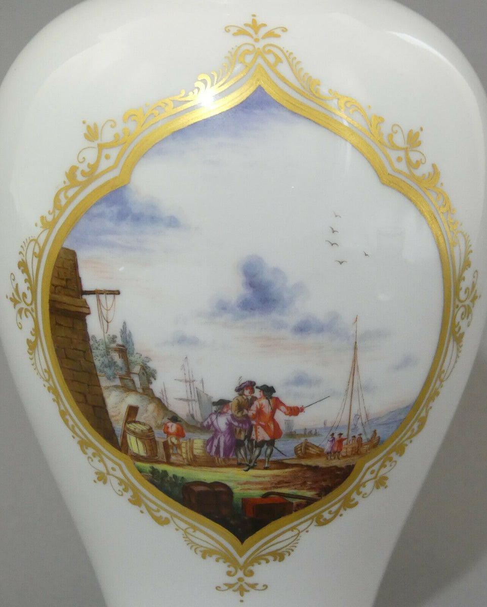マイセン Meissen 1900-1910年頃 川辺の風景 ボンボニエル