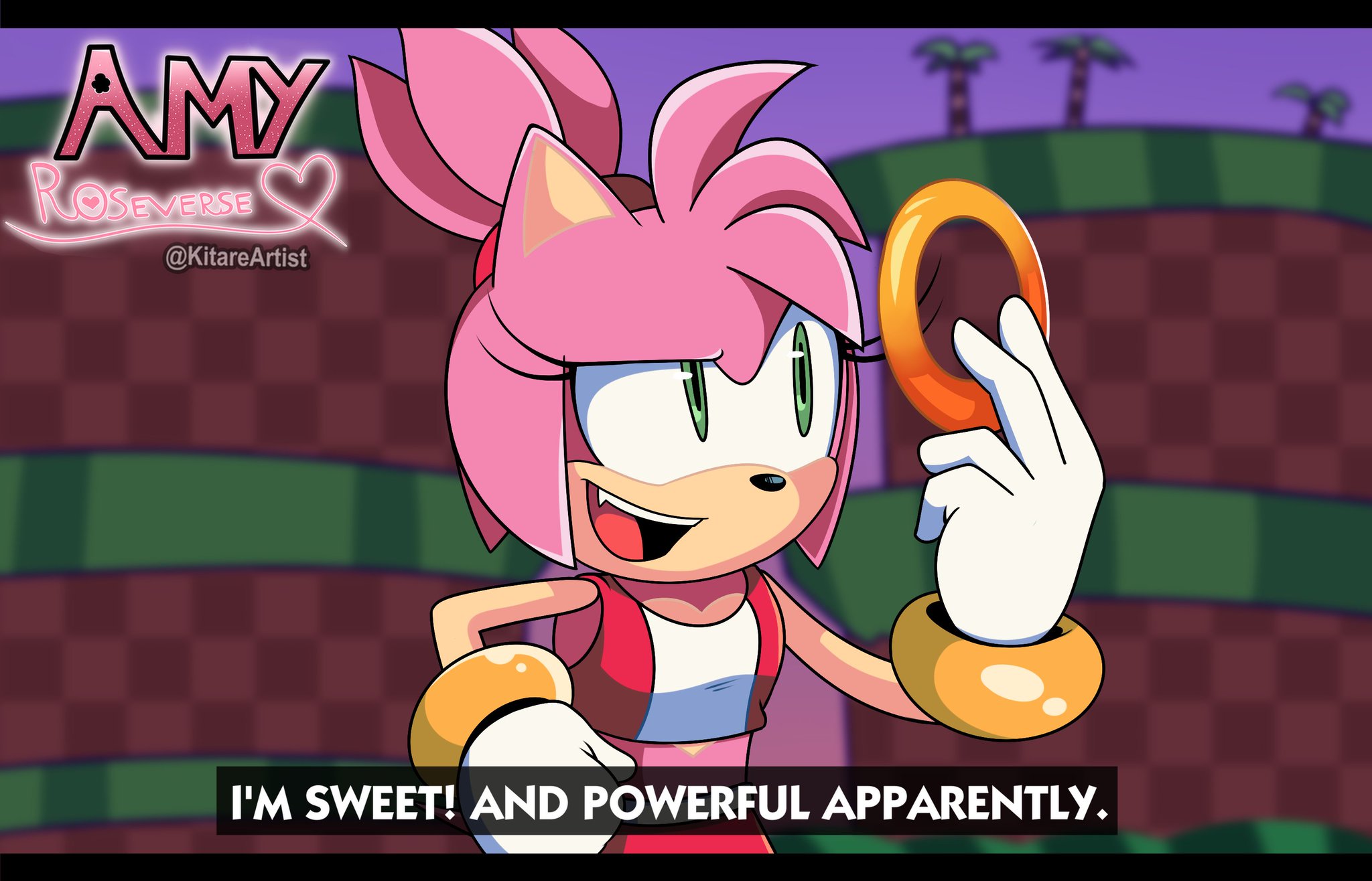 13236 - safe, artist:kitarehamakura, amy rose, hedgehog, green
