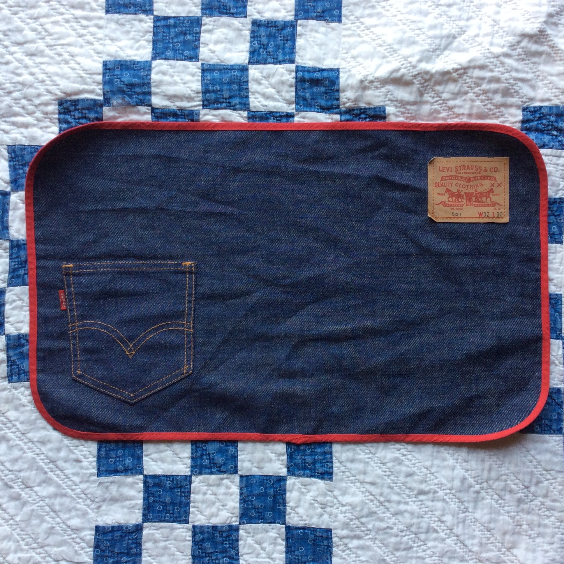 NOS 70's Levi's denim place mat big-E | Button Up Clothing