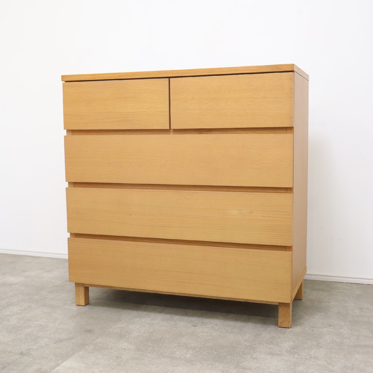 オーク材使用の無印良品 MUJI チェスト 4段ワイド – バナルオンライン