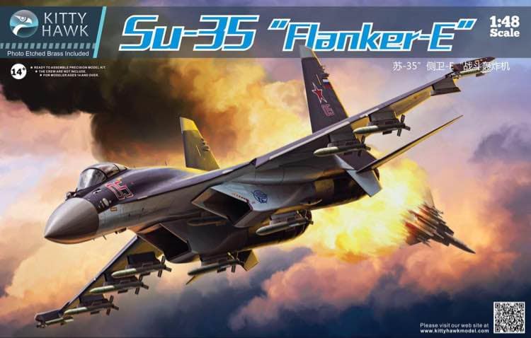 Kitty Hawk | Su-35 Flanker E 1/48 Scale Model Kit | Bellford Toys