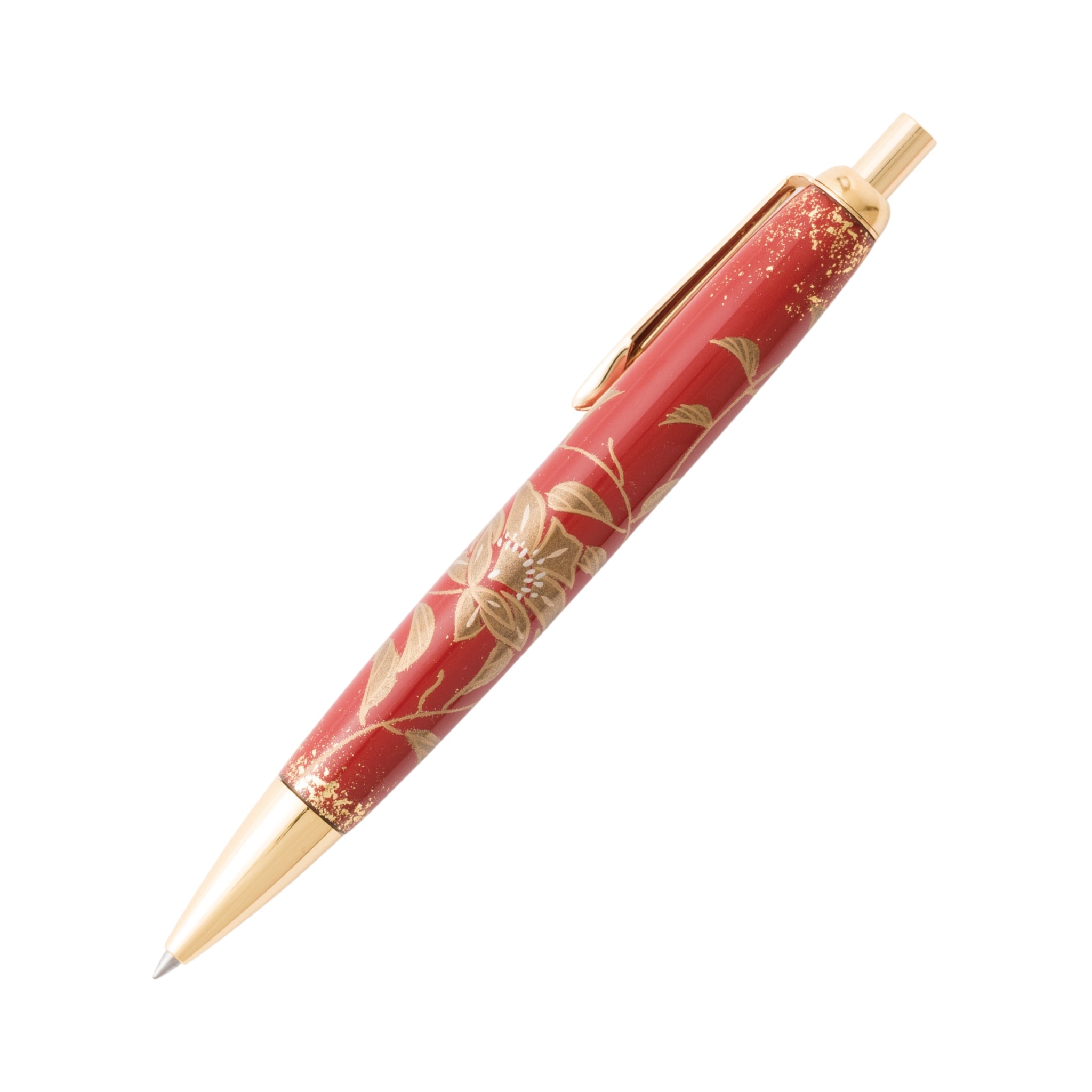 輪島塗 ボールペン | 牡丹蒔絵 | 朱 | 大藤漆器店