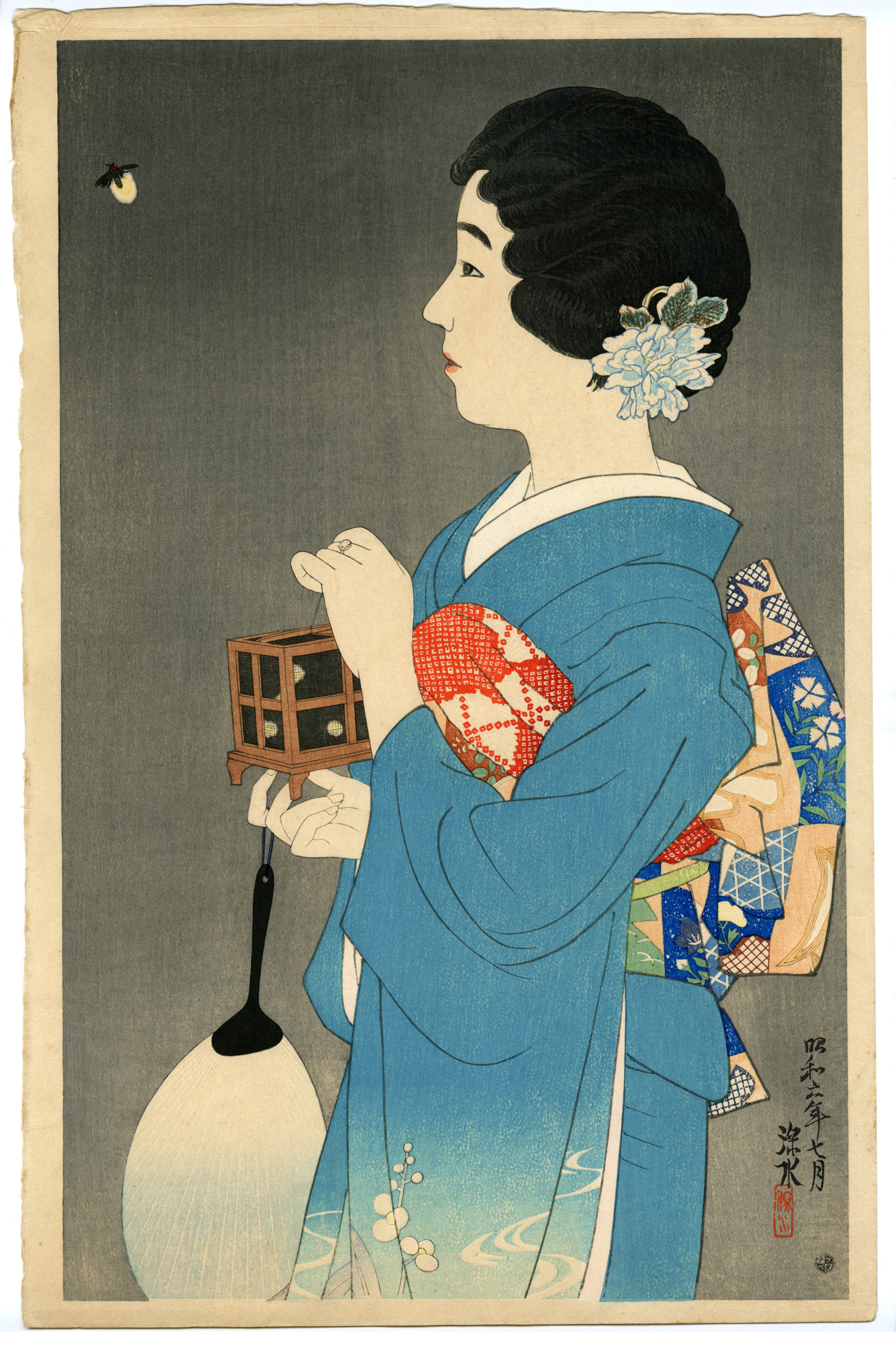 伊東深水(いとうしんすい) - 蛍狩 - 新版画販売 - 浮世絵ぎゃらりい秋華洞
