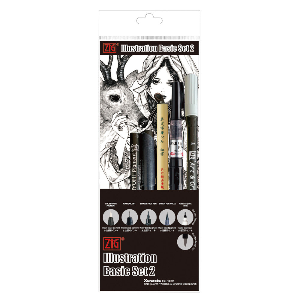 ZIG ILLUSTRATION BASIC SET2 筆ぺん 5V (IKTB-21/5V)