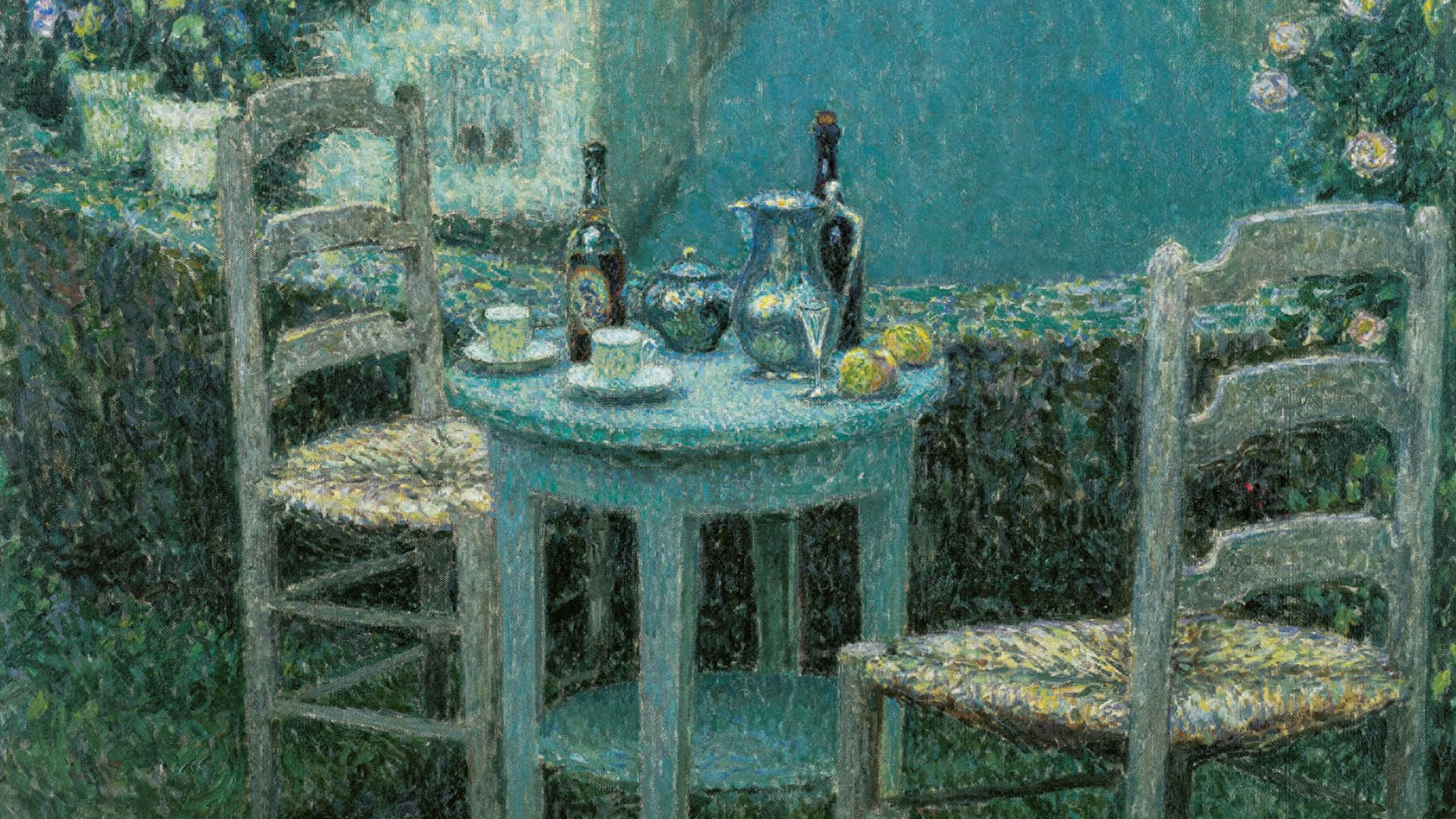 アンリ・ル・シダネル / Small Table in Evening Dusk | 壁紙