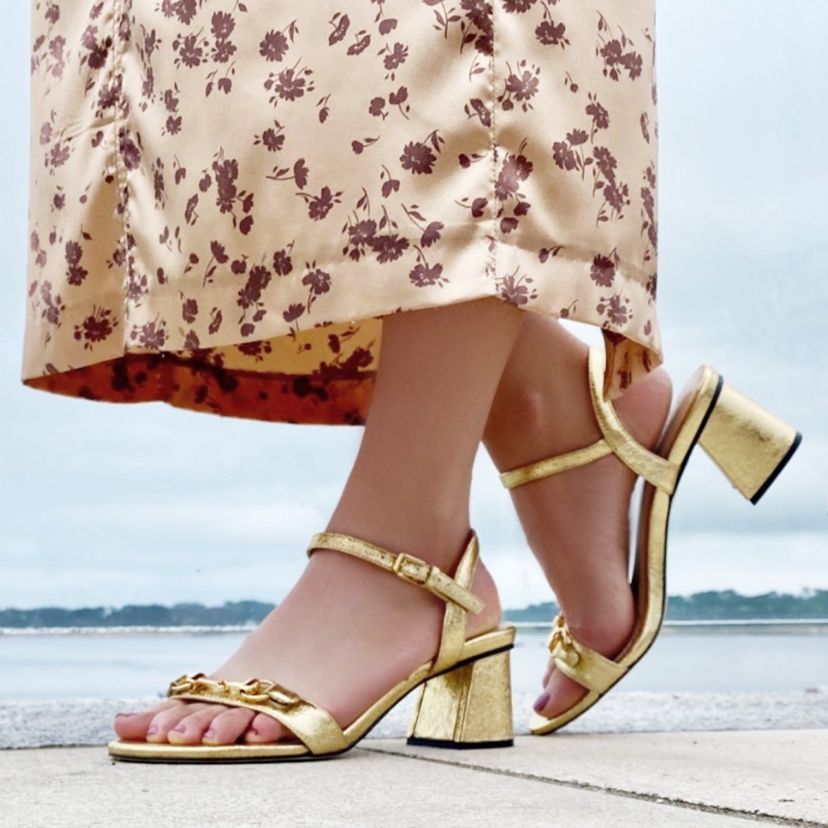 Kara Mac Shoes I GiGi Sandal Pearl Silver Gold Black I Convertible