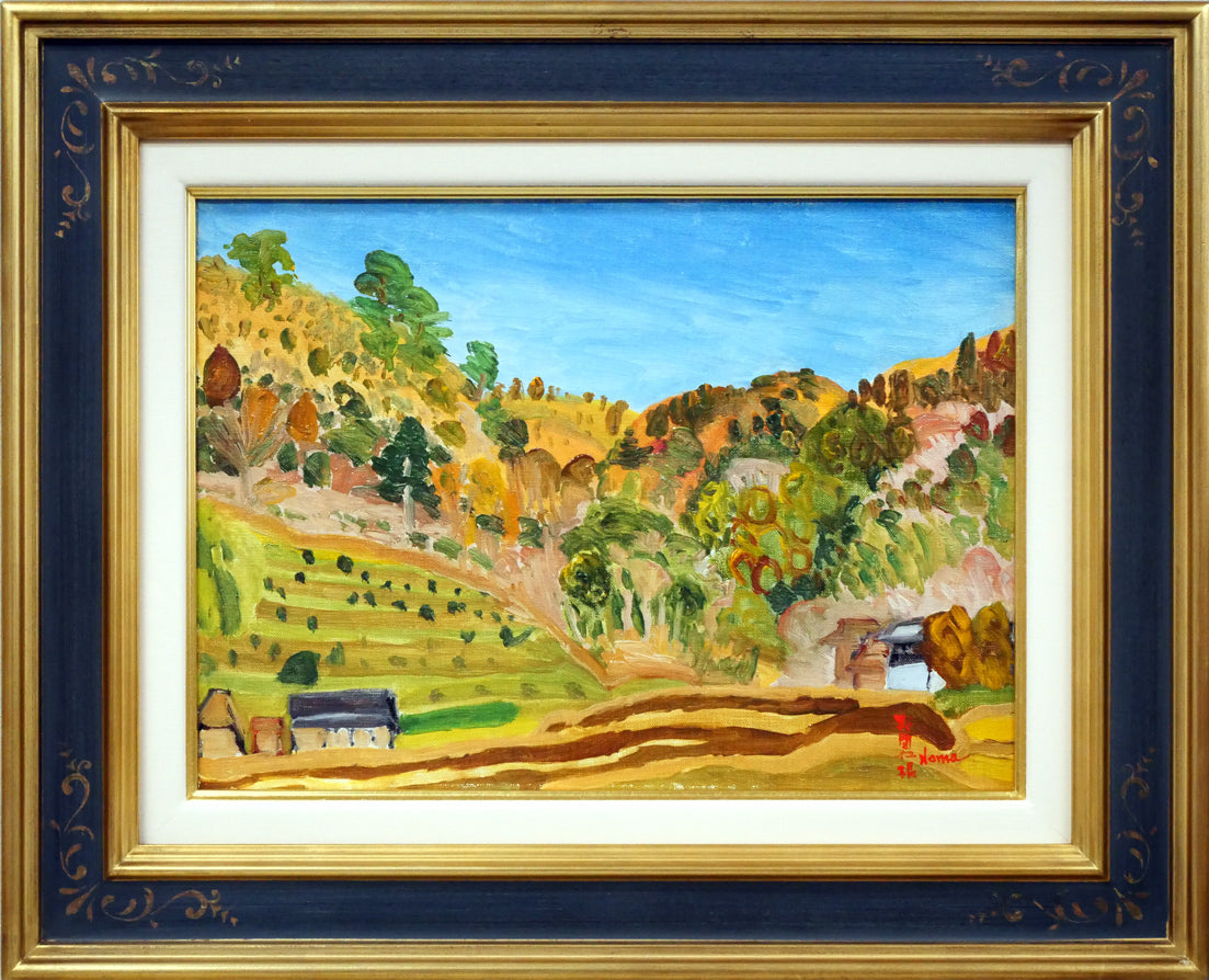 EDK47 作者不明 サイン有 F20号 油彩画 肉筆 額装 金縁 大作 風景画