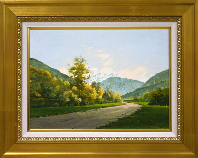 林朝路「スイス風景」油絵・P8号 絵画買取・販売の小竹美術