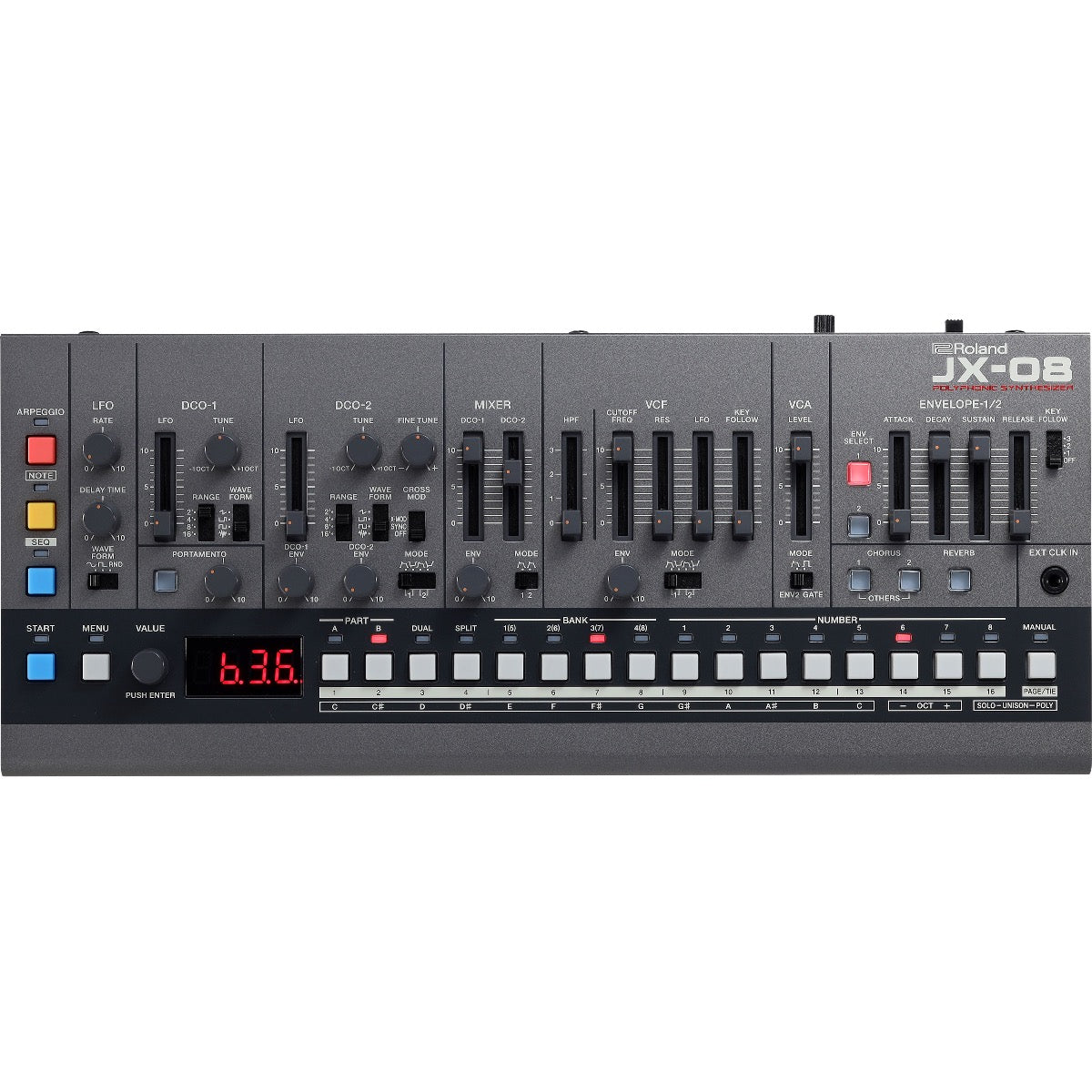 Roland Boutique JX-08 Synthesizer Module with K-25m Keyboard Unit