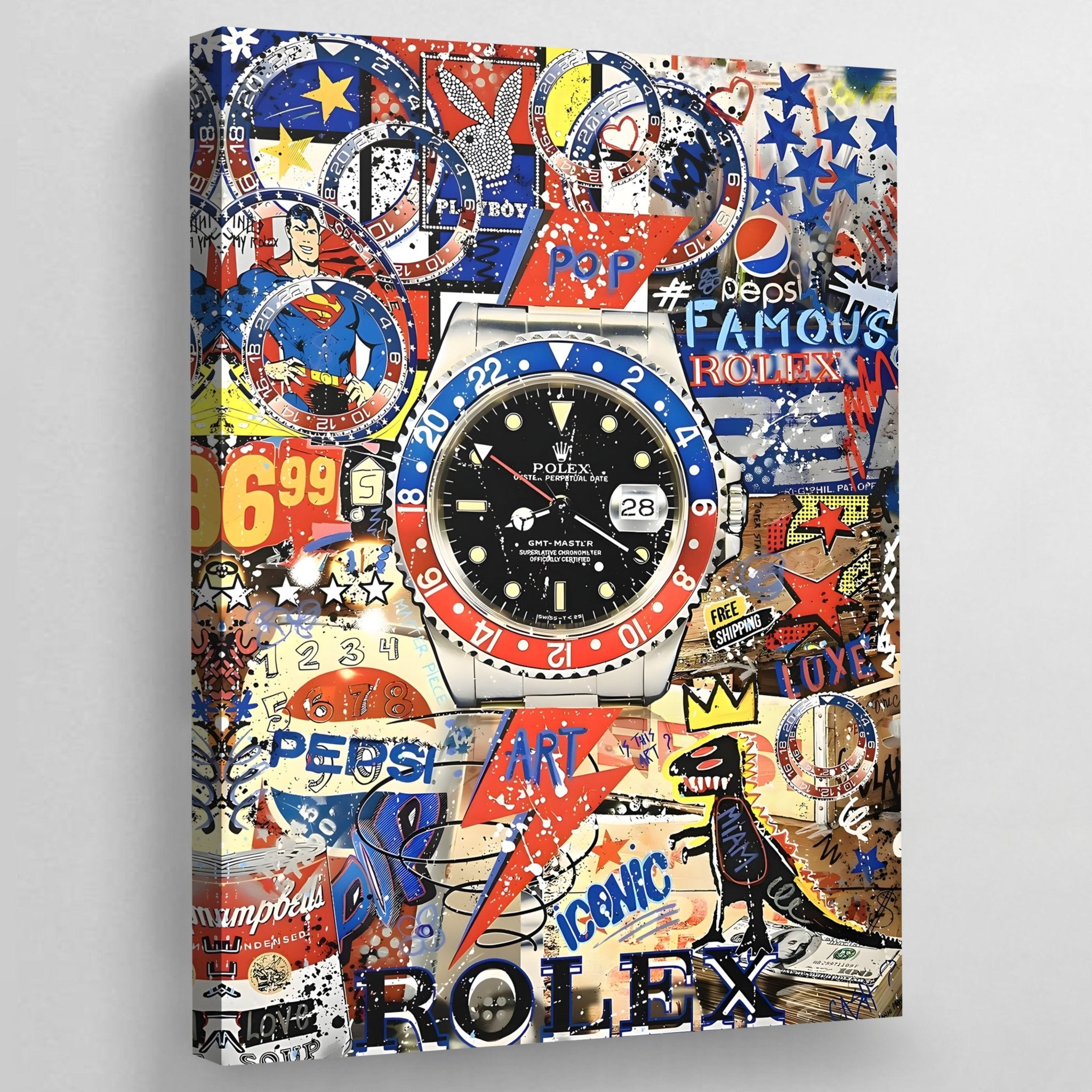 Rolex Pepsi Wall Art | Luxury Art Canvas