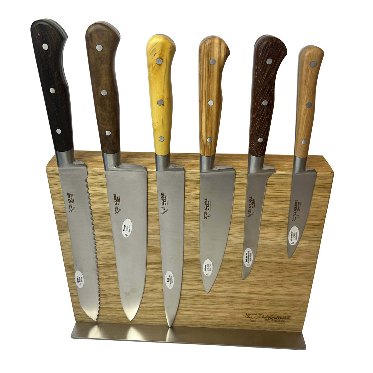 Laguiole en Aubrac Handcrafted 7-Piece Kitchen Knife Set with