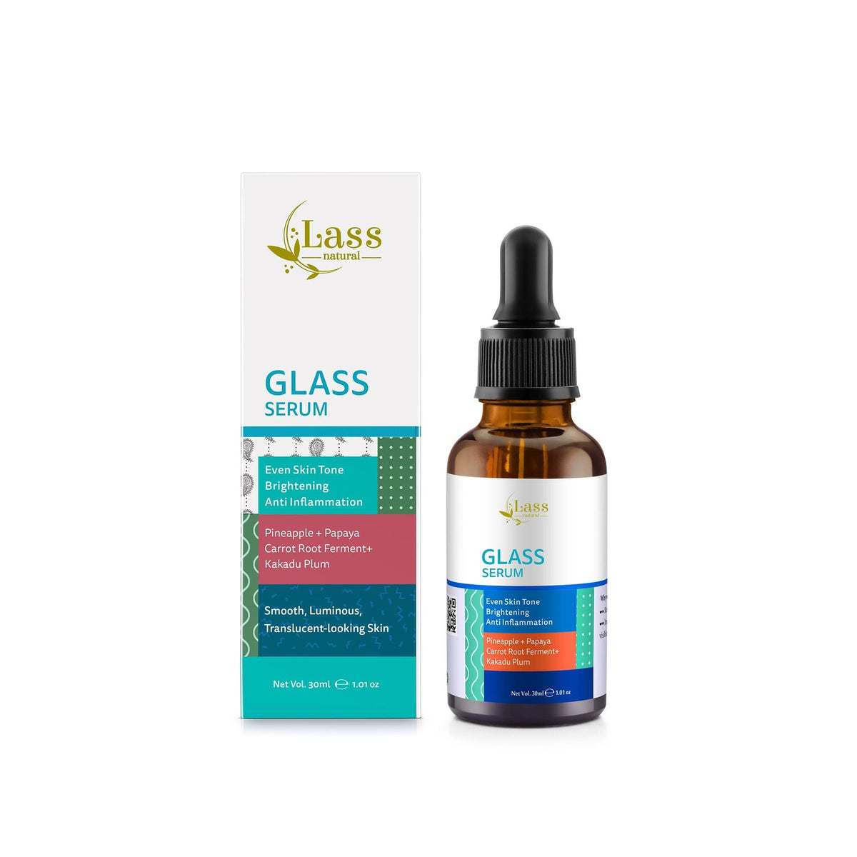 Glass Skin Serum with 0.15% Salicylic & Lactic Acid | Lass Natural