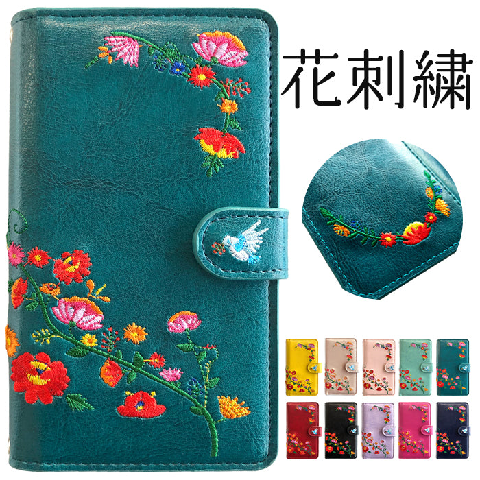 Leo&Aoi公式ショップ】 GALAXY A53 5G SC-53C ケース 手帳型 花刺繍