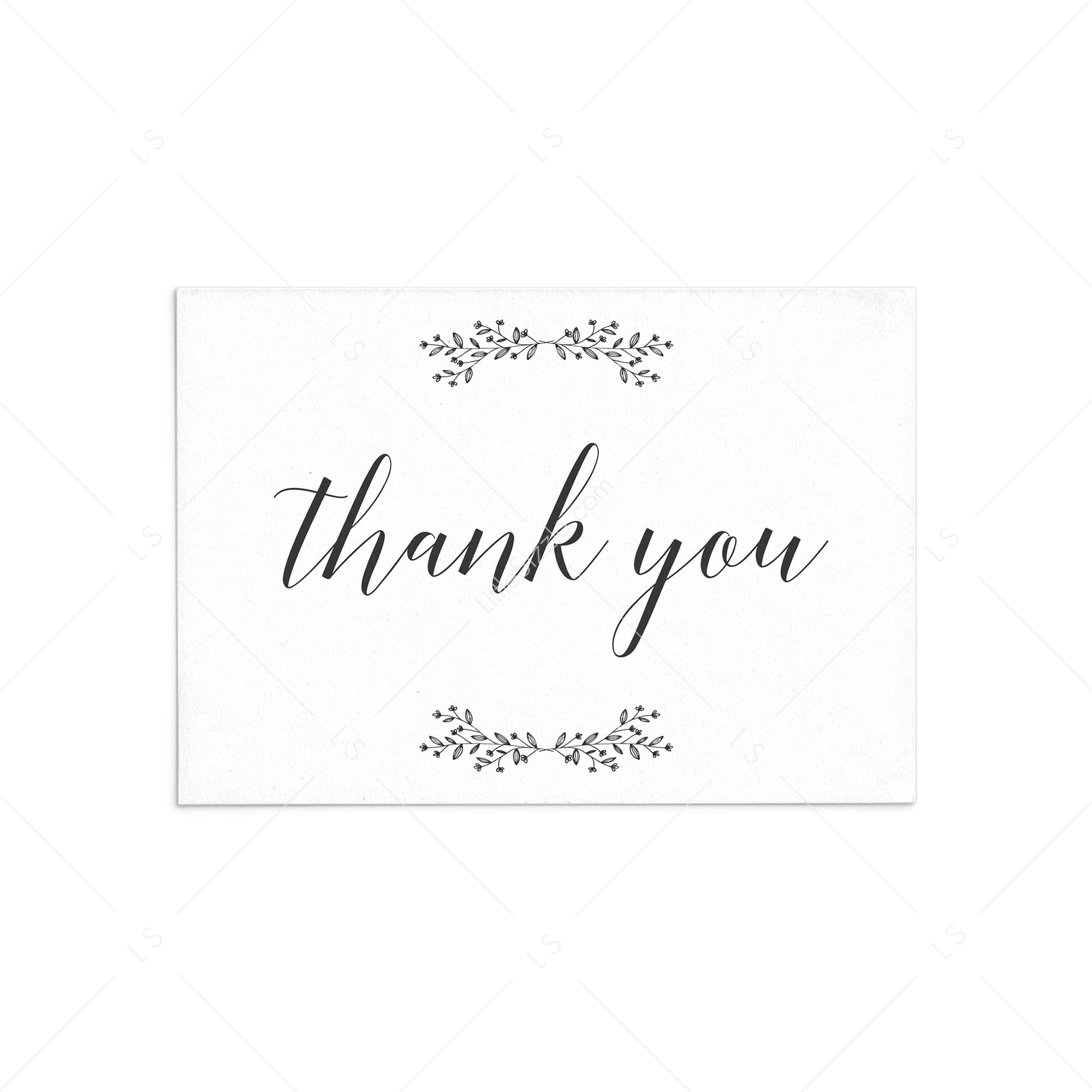 Elegant Thank You Cards Printable by LittleSizzle | Instant download