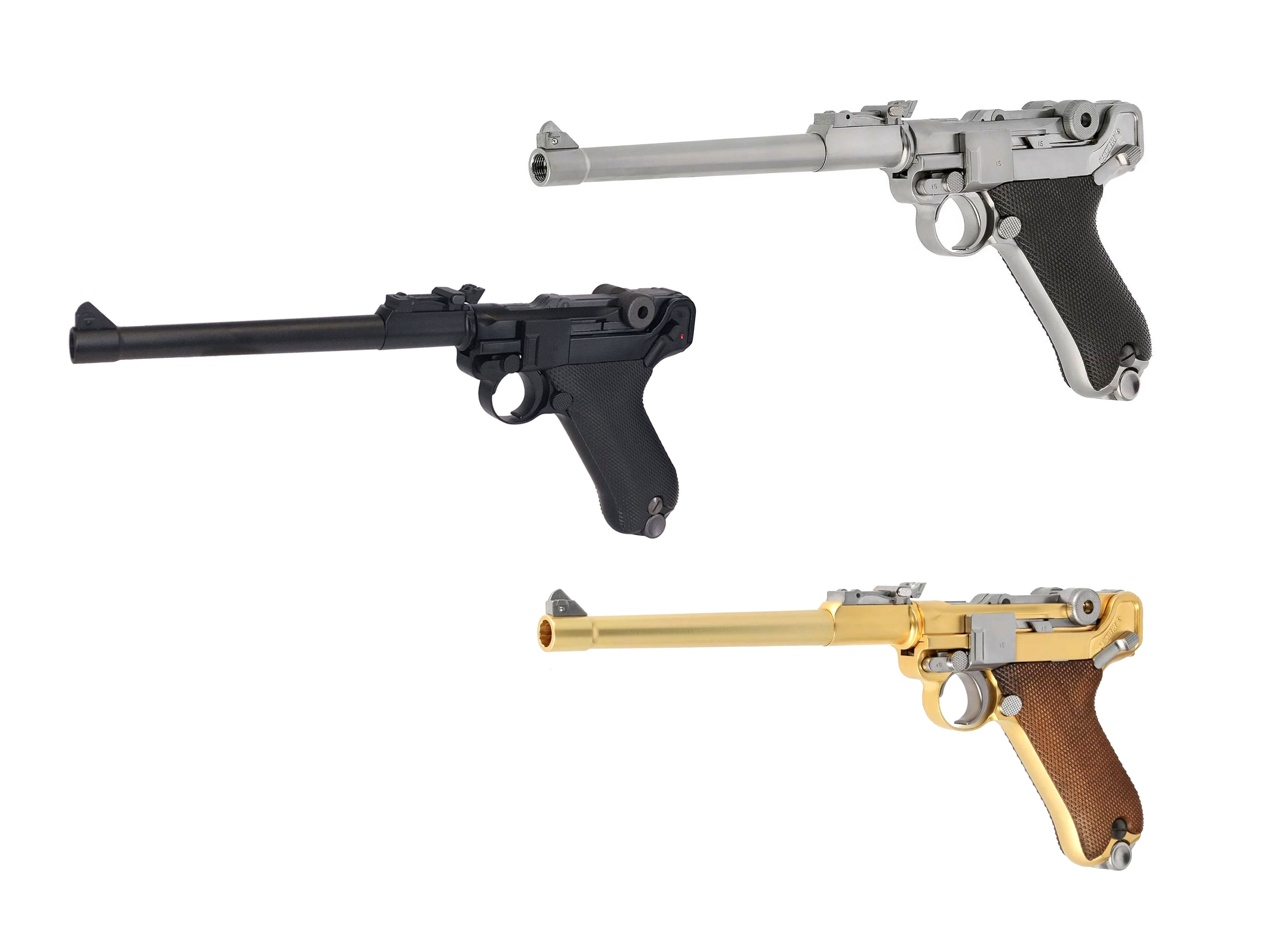 WE ルガー LUGER P08 8インチ ガスブローバック ハンドガン メタル