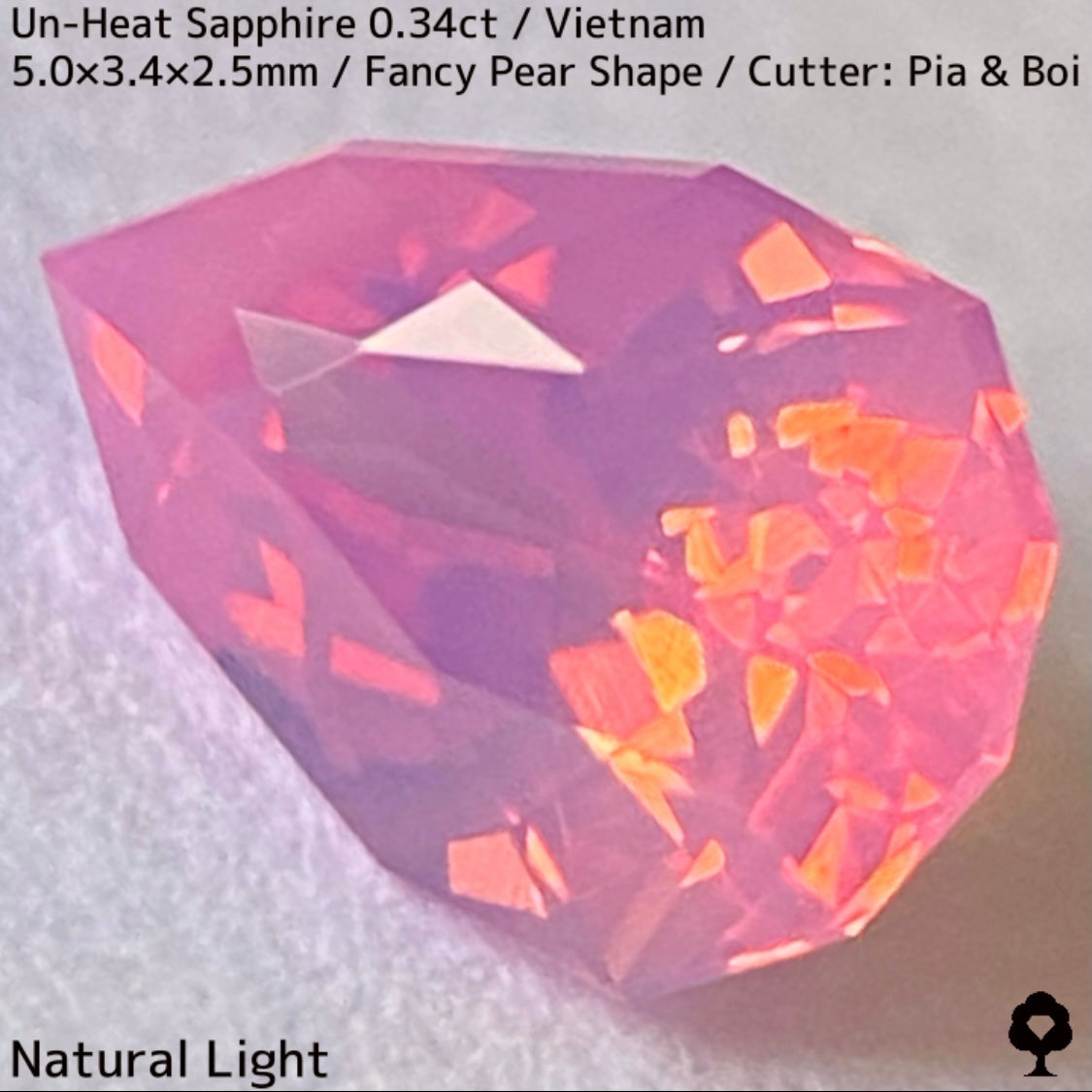 お客さま専用】ベトナム産非加熱サファイア0.34ct☆パパラチァカラーに