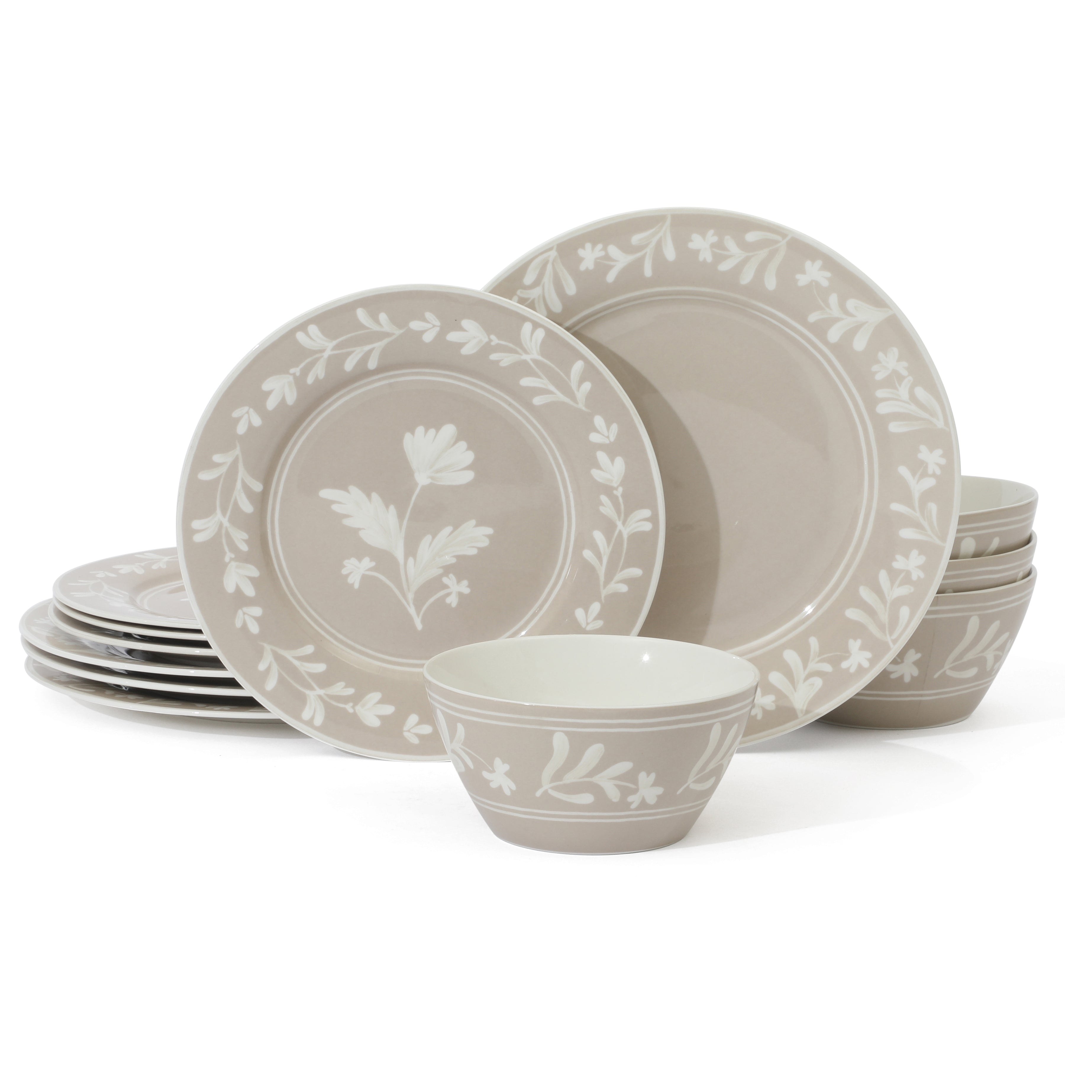 Martha Stewart Maiden Crown 12-Piece Dinnerware Set – Vegan Bone China