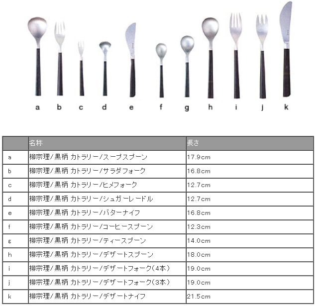 柳宗理 sori yanagi/cutlery/黒柄 カトラリー/デザートフォーク4本刃