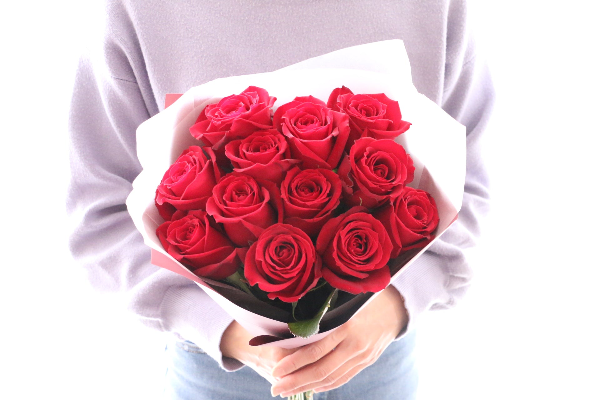 プロポーズ】12本の赤いバラの花束（ダズンローズ）-私の妻になって