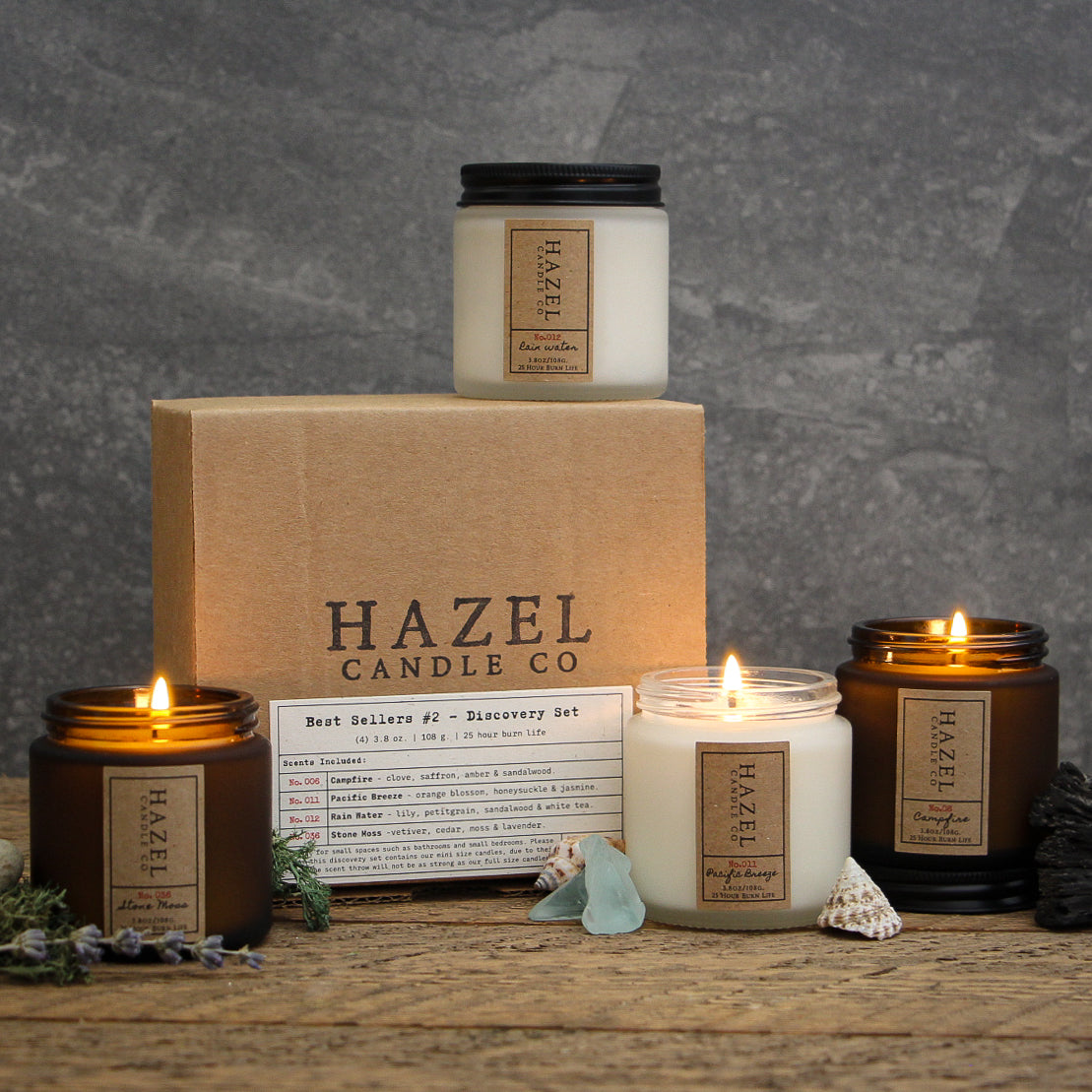Best Sellers #2 Discovery Set (4 candles) – Hazel Candle Co.