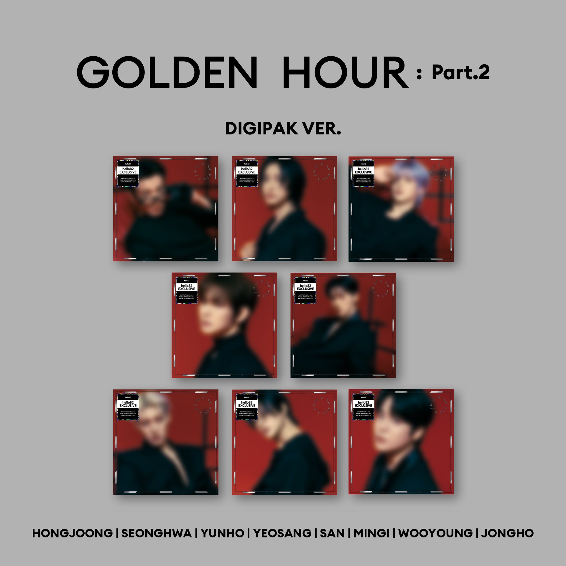 ATEEZ - GOLDEN HOUR : Part.2 - hello82 Exclusive (Digipak) (Random