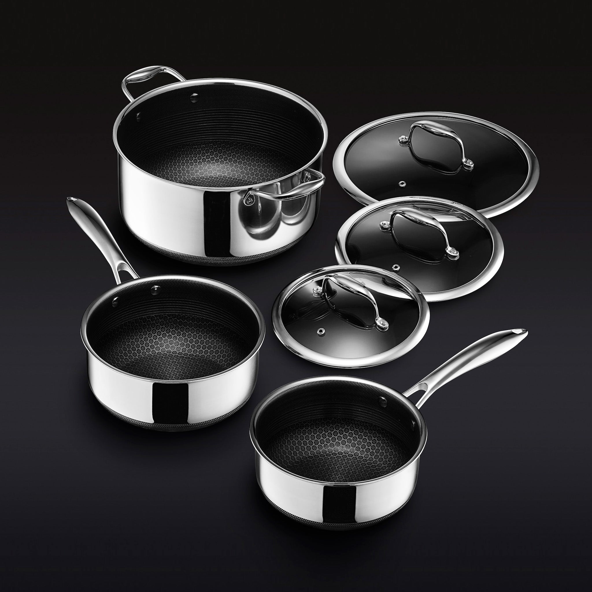 HexClad Hybrid Pot Set 3 PC – ヘックスクラッド