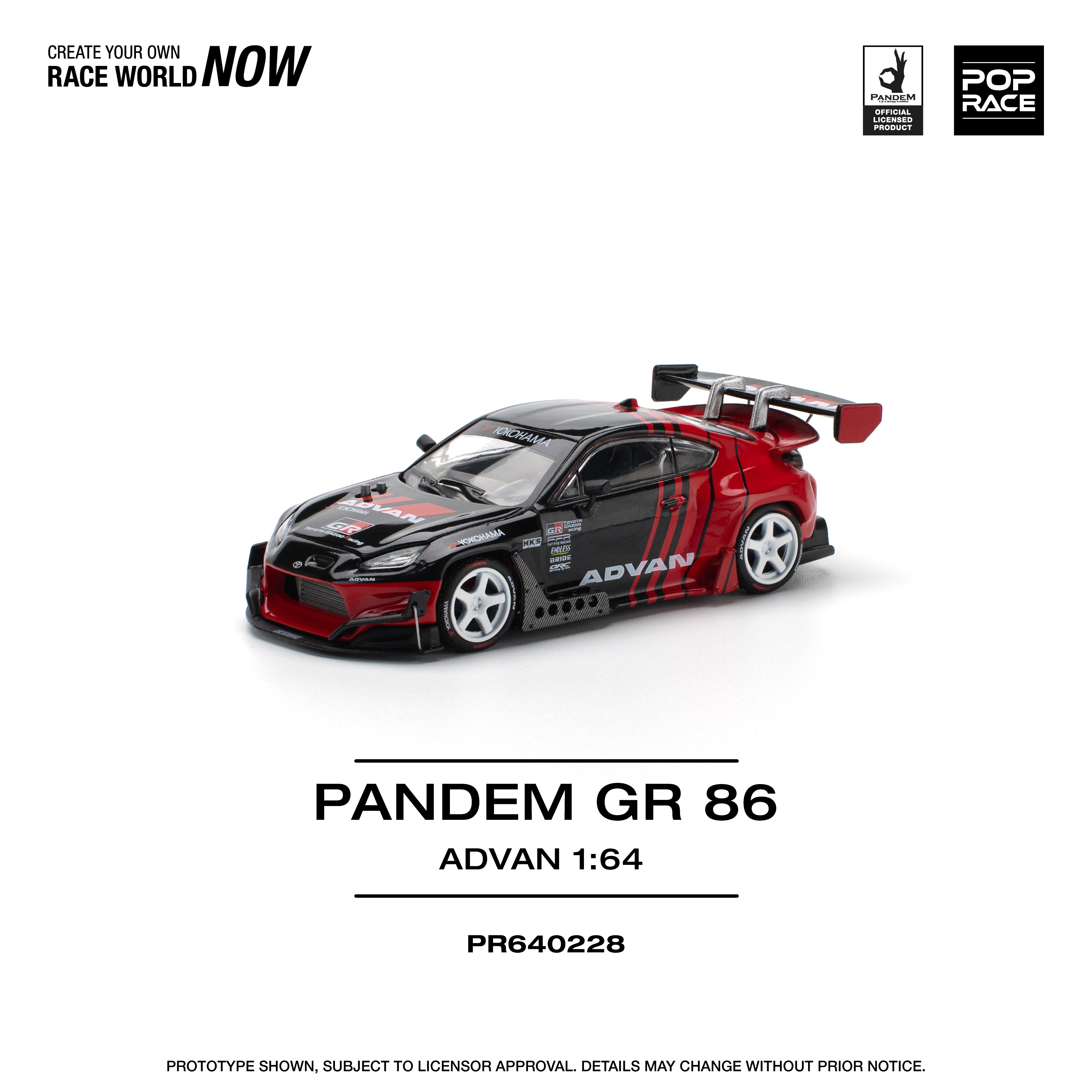 POPRACE 1:64 Pandem GR86 - Advan PR640228 – Horizon Diecast