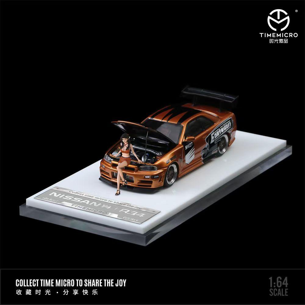 TimeMicro 1:64 Nissan Skyline GT-R R34 Z-Tune Golden Orange