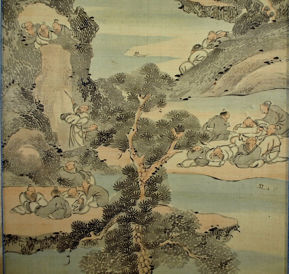 骨董水妖｜池大雅筆 蘭亭曲水図