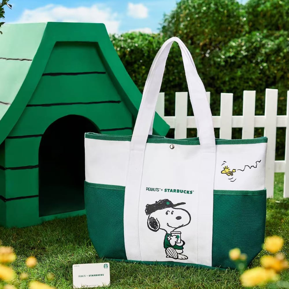 STARBUCKS＋ PEANUTSコラボ 中国限定トートバッグ SNOOPY スヌーピー
