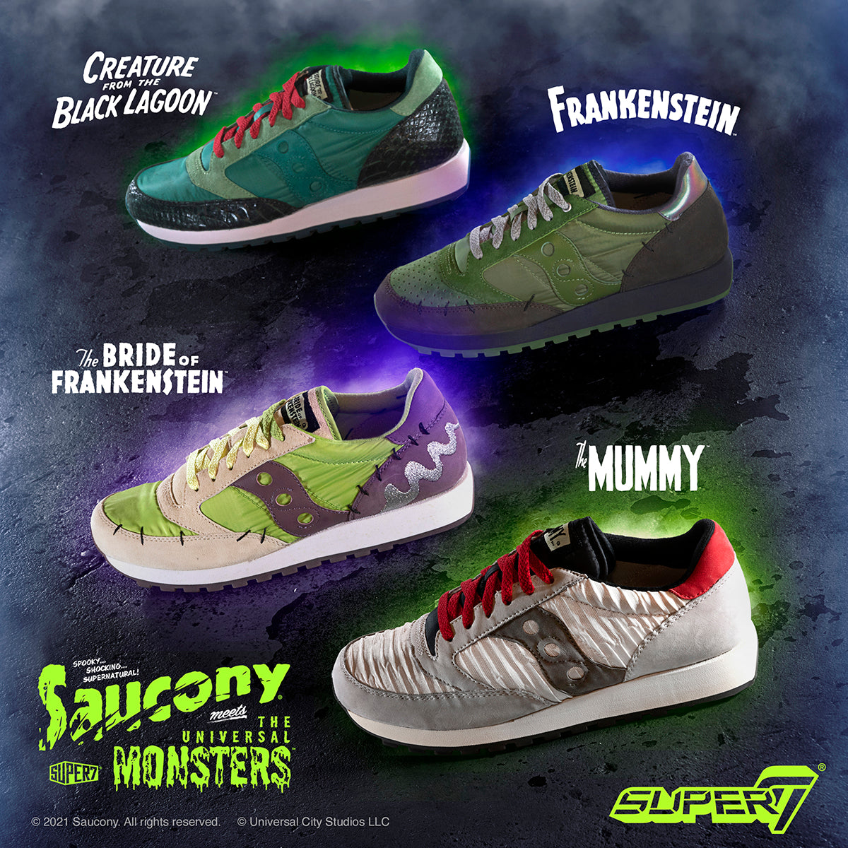 It's Alive! Super7 and Saucony Team Up Again for Universal Monsters Sh