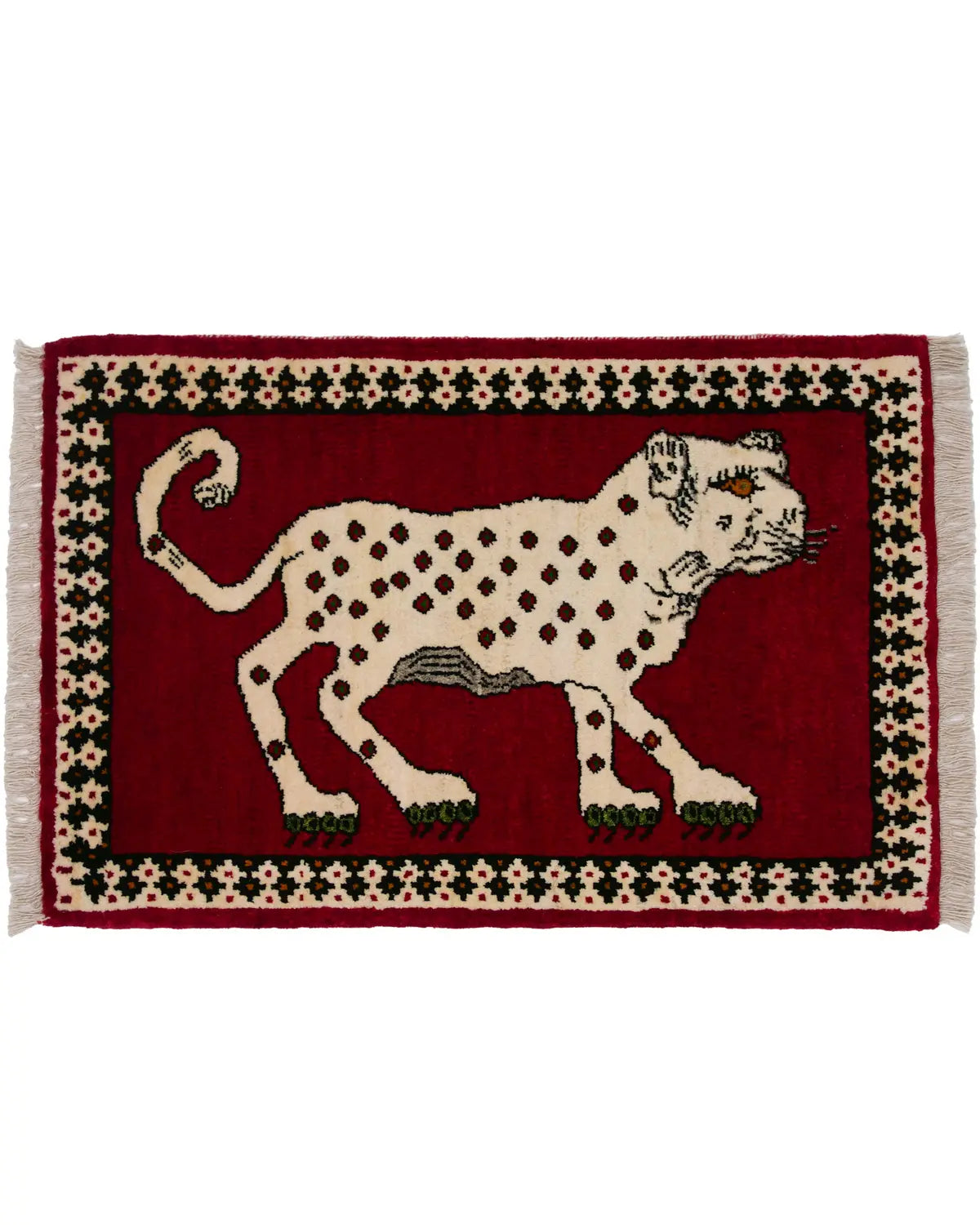 ペルシャ絨毯 豹 ウール 約64cm x 95cm｜SATHI RUGS