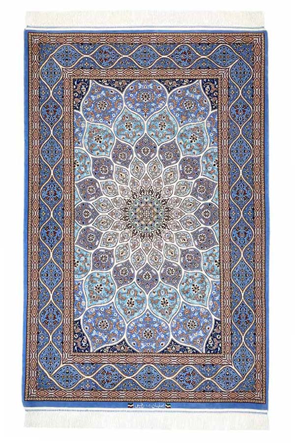 ペルシャ絨毯 イスファハン産 ウール&シルク 約110cm x 165cm｜SATHI RUGS